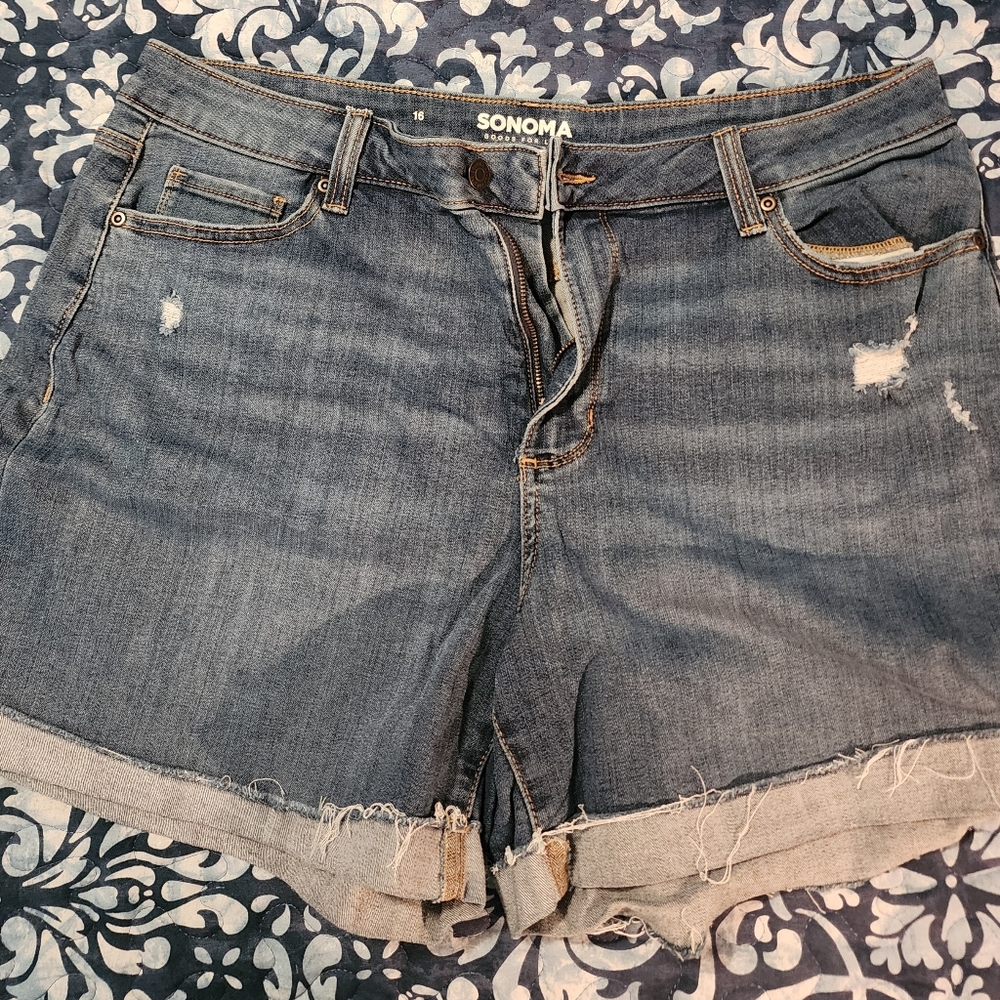 Womens Sonoma Mid Rise Roll Cuffed Shorts